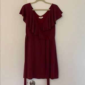Sun & Shadow Red Wrap Dress